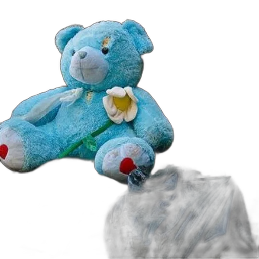 3d render, photorealistic, blue, teddy transparent PNG cut-out