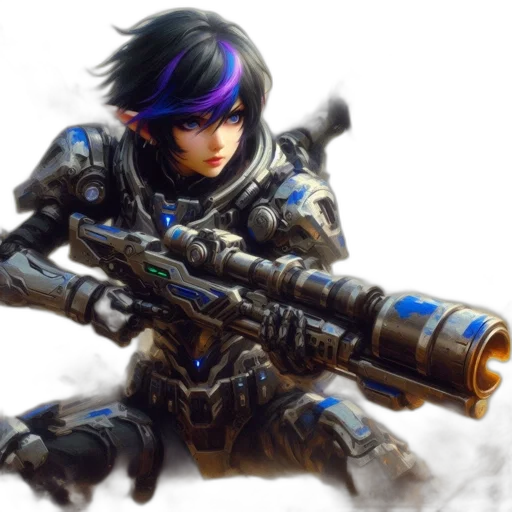 weapon, concept art, fantasy art, cyberpunk transparent PNG cut-out
