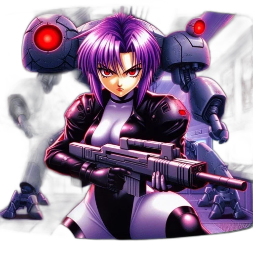 robot, weapon, concept art, cyberpunk transparent PNG cut-out