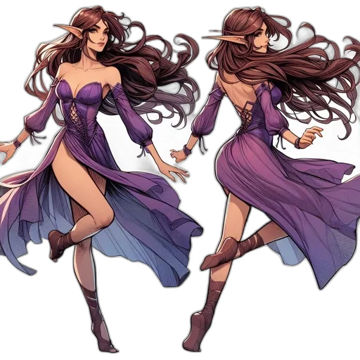 dress, concept art, fantasy art, comic book art transparent PNG cut-out