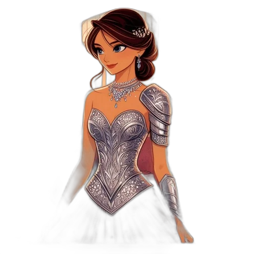 dress, jewelry, fantasy art, concept art transparent PNG cut-out