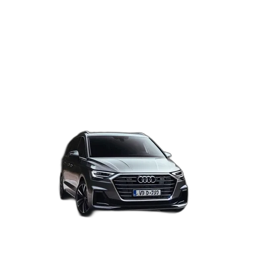 car, 3d render, photorealistic, silver transparent PNG cut-out