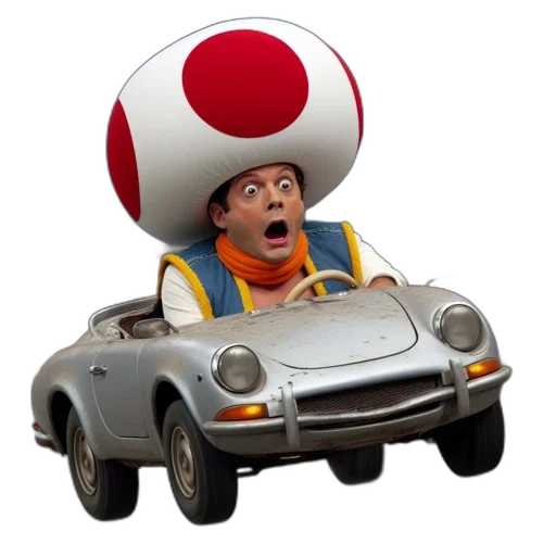 car, hat, face, 3d render transparent PNG cut-out