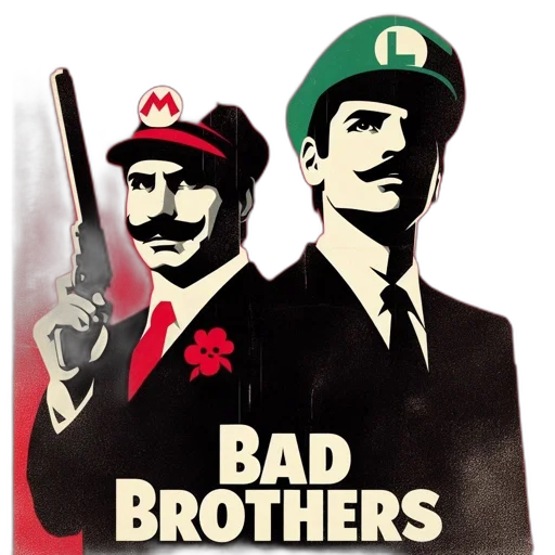 concept art, comic book art, mario, luigi transparent PNG cut-out