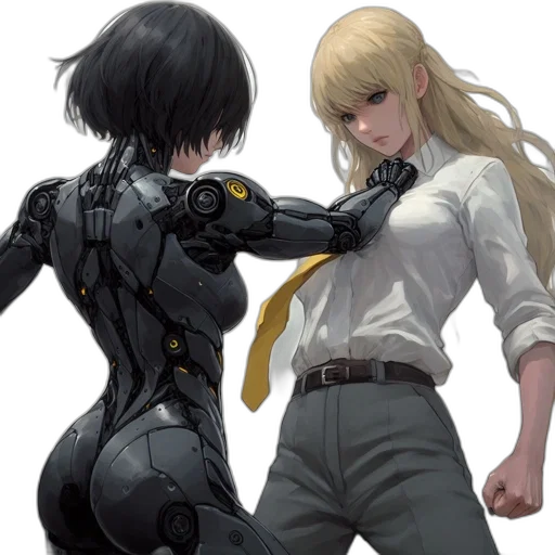 robot, weapon, concept art, cyberpunk transparent PNG cut-out