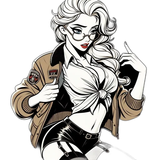 jacket, staff, comic book art, cartoon transparent PNG cut-out