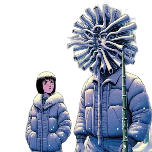 jacket, umbrella, concept art, vaporwave transparent PNG cut-out