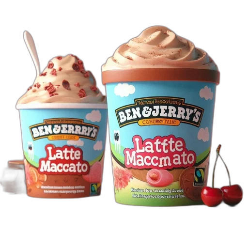 food, two, tubs, latte transparent PNG cut-out