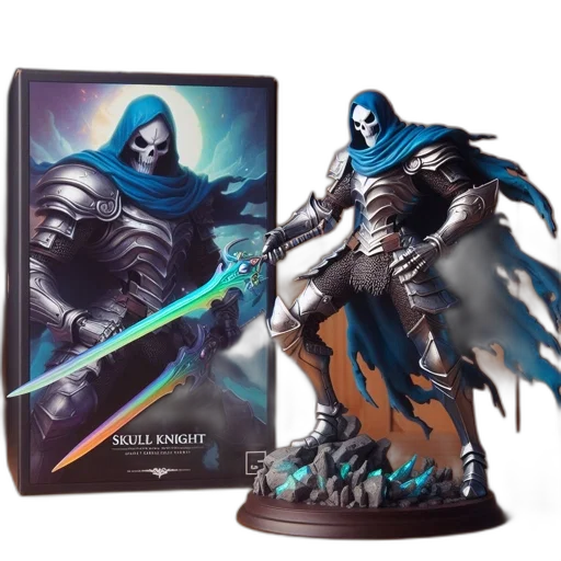 concept art, fantasy art, blue, figurine transparent PNG cut-out