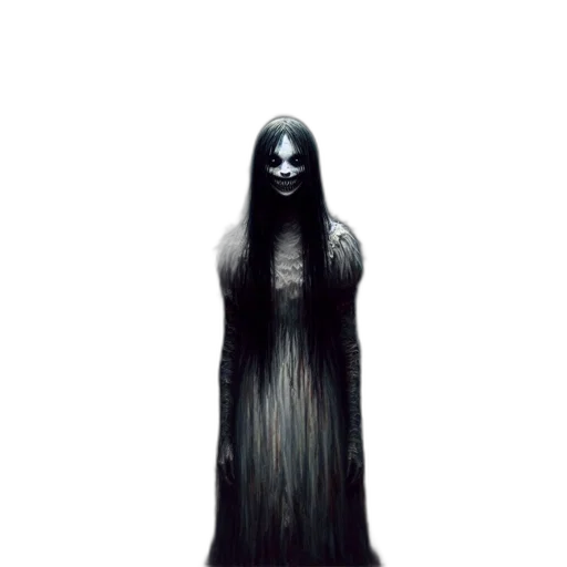 creature, dress, hair, staff transparent PNG cut-out