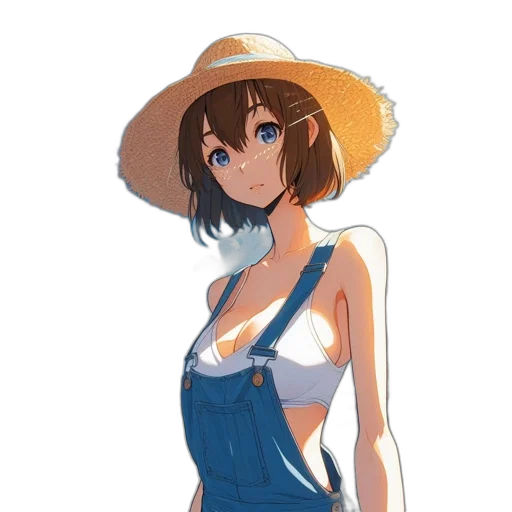 dress, hat, jacket, staff transparent PNG cut-out