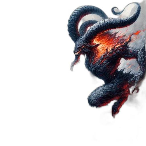 dragon, creature, hair, concept art transparent PNG cut-out