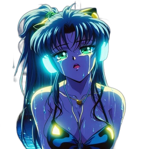 jewelry, anime, vaporwave, cyberpunk transparent PNG cut-out