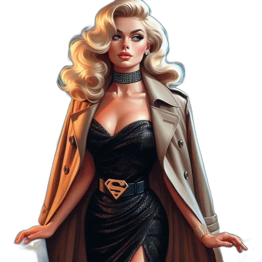 jacket, dress, comic book art, concept art transparent PNG cut-out