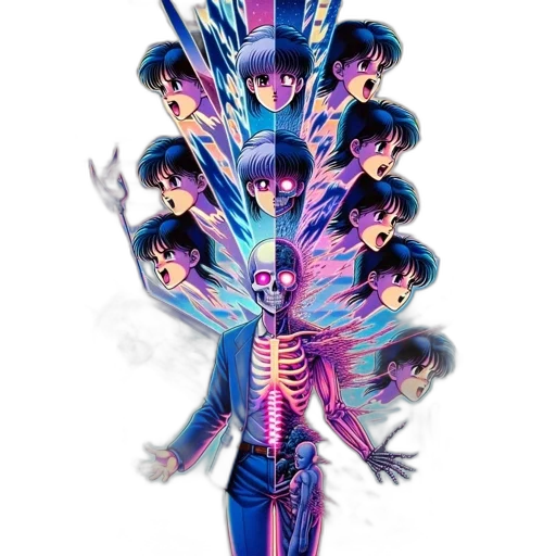 robot, jacket, staff, crown transparent PNG cut-out
