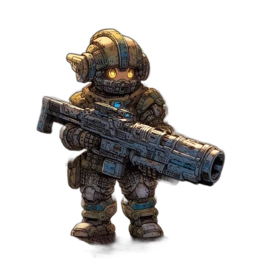 weapon, robot, staff, concept art transparent PNG cut-out