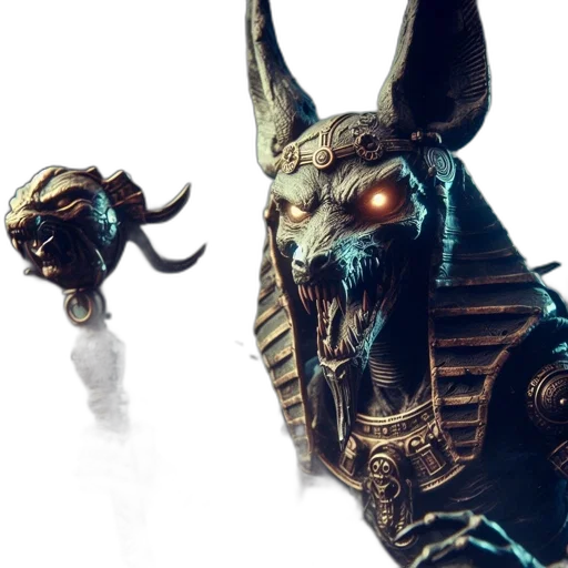 mask, dragon, creature, staff transparent PNG cut-out