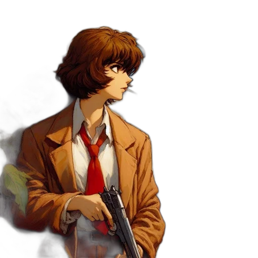 jacket, weapon, comic book art, concept art transparent PNG cut-out