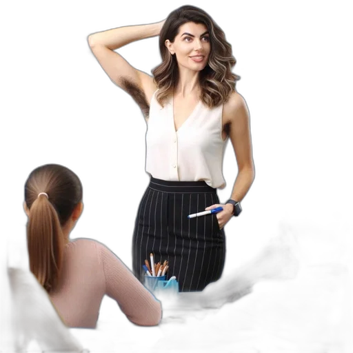 dress, staff, hair, jewelry transparent PNG cut-out