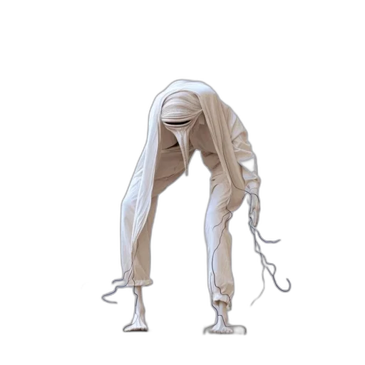 creature, hair, mask, staff transparent PNG cut-out