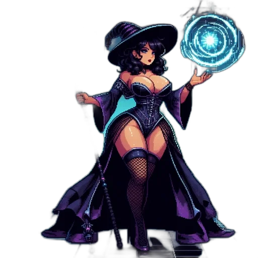 dress, staff, concept art, fantasy art transparent PNG cut-out