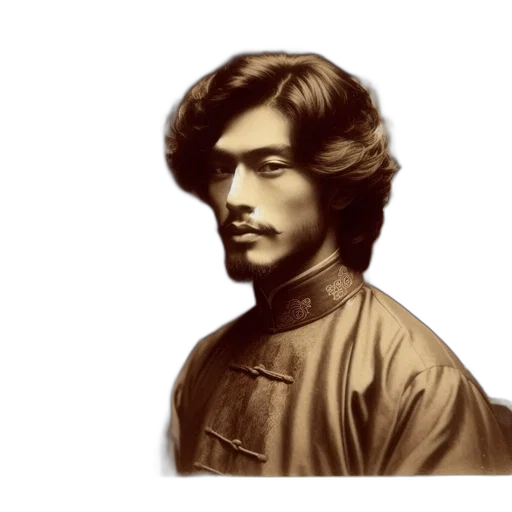 face, hair, staff, jacket transparent PNG cut-out