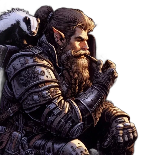 fantasy art, concept art, photorealistic, dwarf transparent PNG cut-out