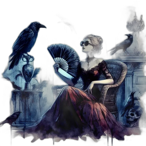 dress, mask, fantasy art, concept art transparent PNG cut-out