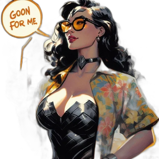 dress, comic book art, concept art, cartoon transparent PNG cut-out