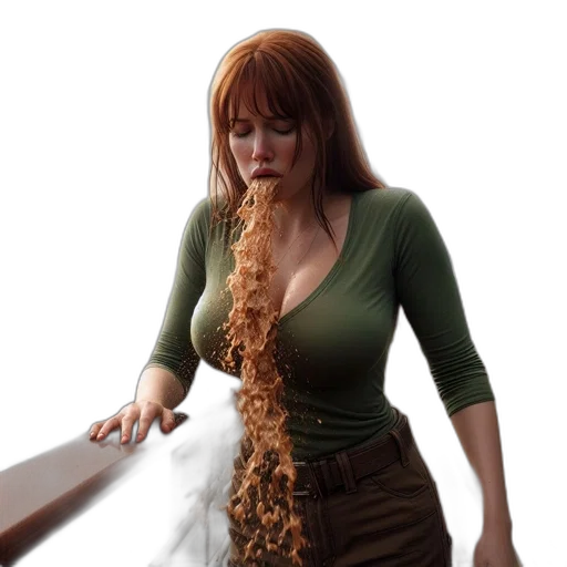 dress, staff, hair, weapon transparent PNG cut-out