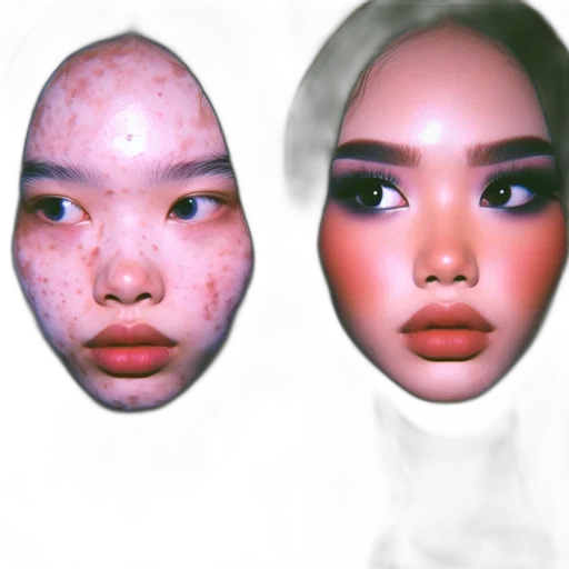 mask, face, creature, 3d render transparent PNG cut-out