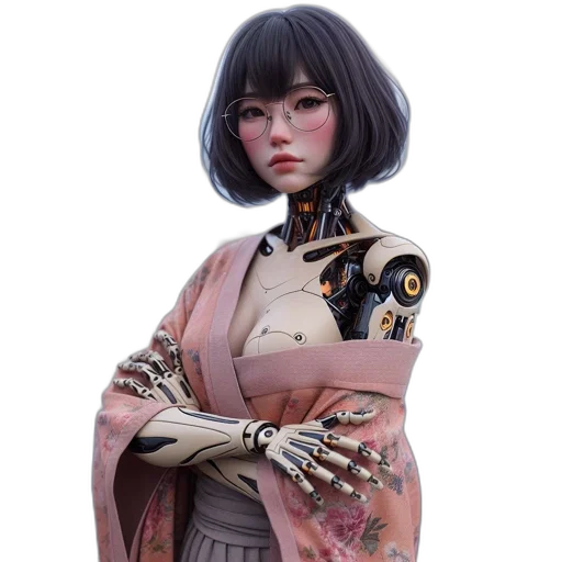 robot, jacket, concept art, cyberpunk transparent PNG cut-out