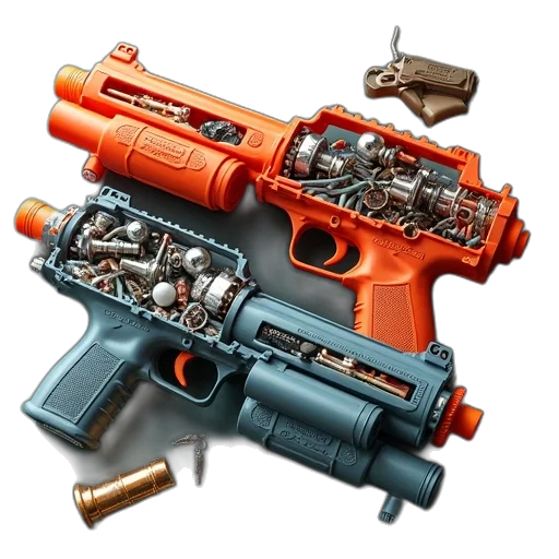weapon, concept art, 3d render, photorealistic transparent PNG cut-out