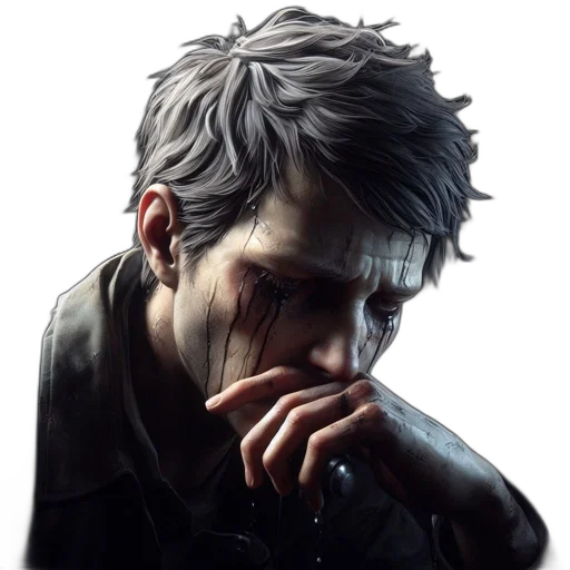 face, jacket, concept art, photorealistic transparent PNG cut-out