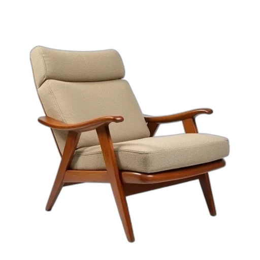 furniture, 3d render, earth tones, danish transparent PNG cut-out