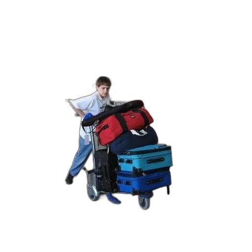 staff, 3d render, boy, pushing transparent PNG cut-out