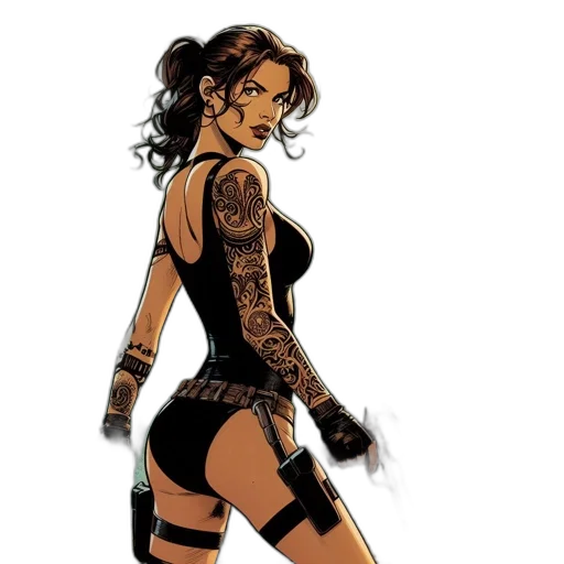 comic book art, concept art, cyberpunk, cartoon transparent PNG cut-out