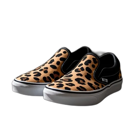 shoes, vans, authentic, leopard transparent PNG cut-out