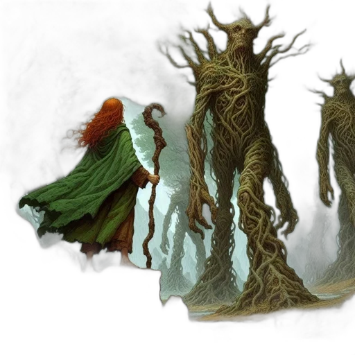 tree, creature, dragon, staff transparent PNG cut-out