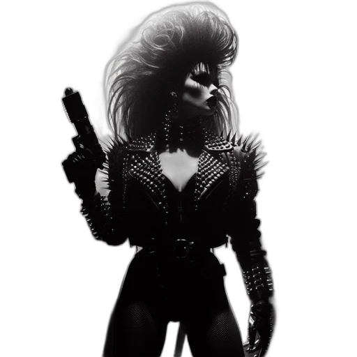 hair, weapon, jacket, robot transparent PNG cut-out