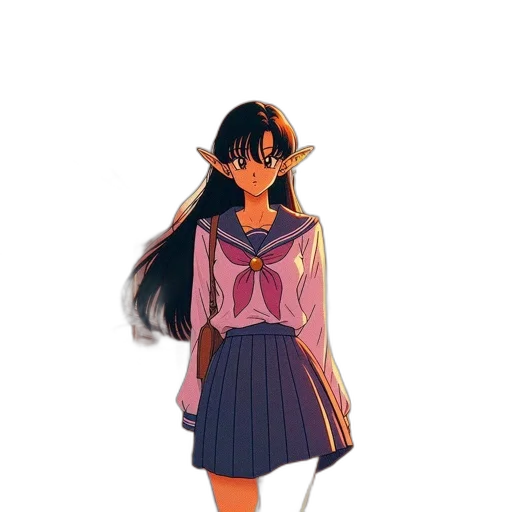 dress, jacket, staff, weapon transparent PNG cut-out