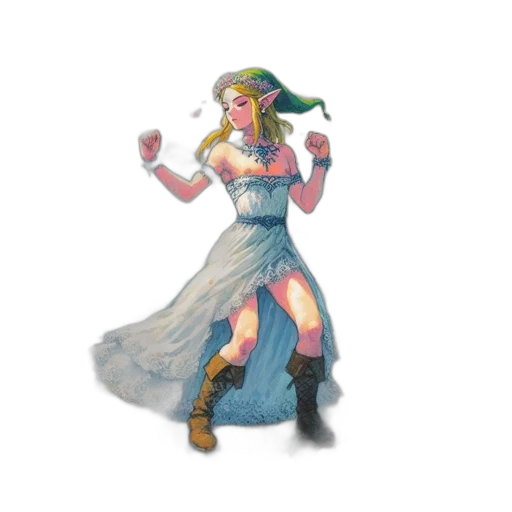 dress, staff, weapon, concept art transparent PNG cut-out