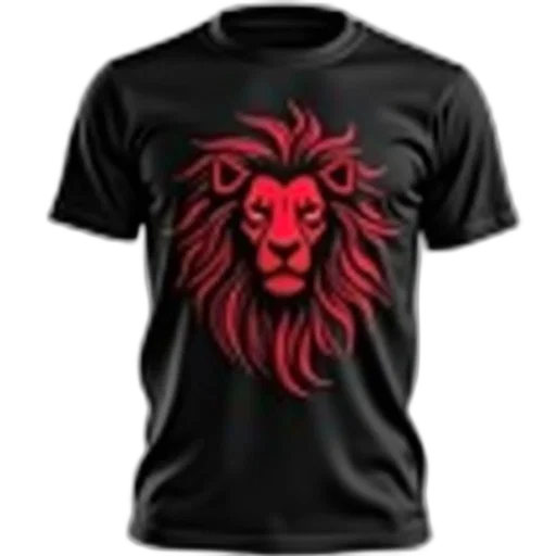 3d render, black, t-shirt, red transparent PNG cut-out