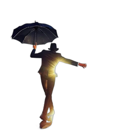 umbrella, staff, jacket, hat transparent PNG cut-out