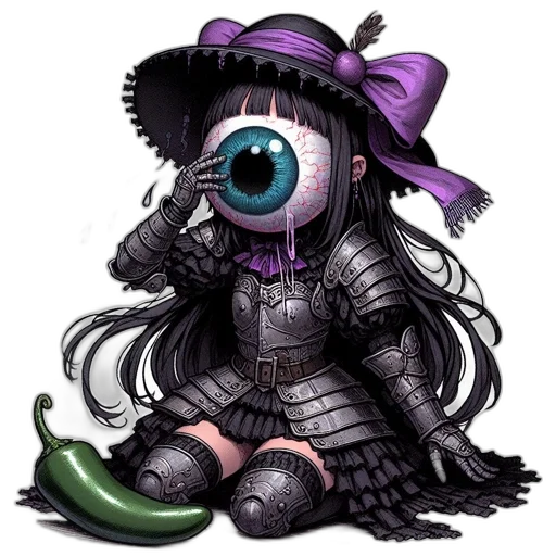 creature, hat, staff, mask transparent PNG cut-out