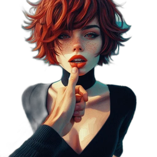 face, mask, hair, jacket transparent PNG cut-out