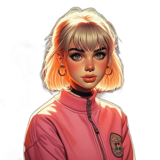 jacket, face, staff, hair transparent PNG cut-out