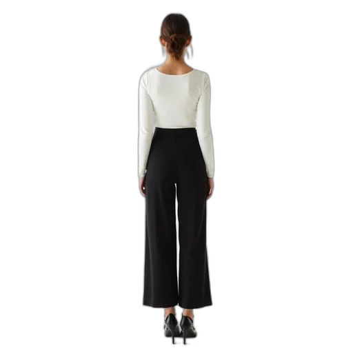 monochrome, woman, standing, her transparent PNG cut-out