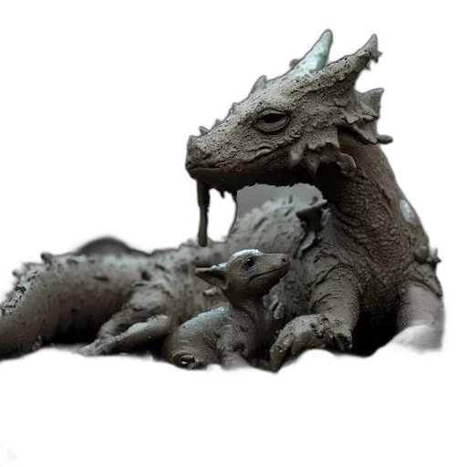 dragon, creature, animal, staff transparent PNG cut-out