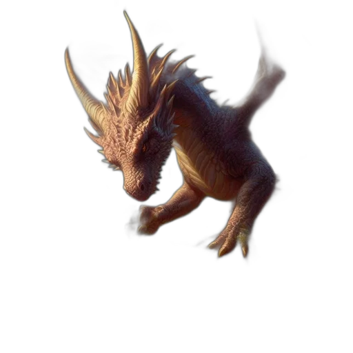 dragon, creature, animal, staff transparent PNG cut-out